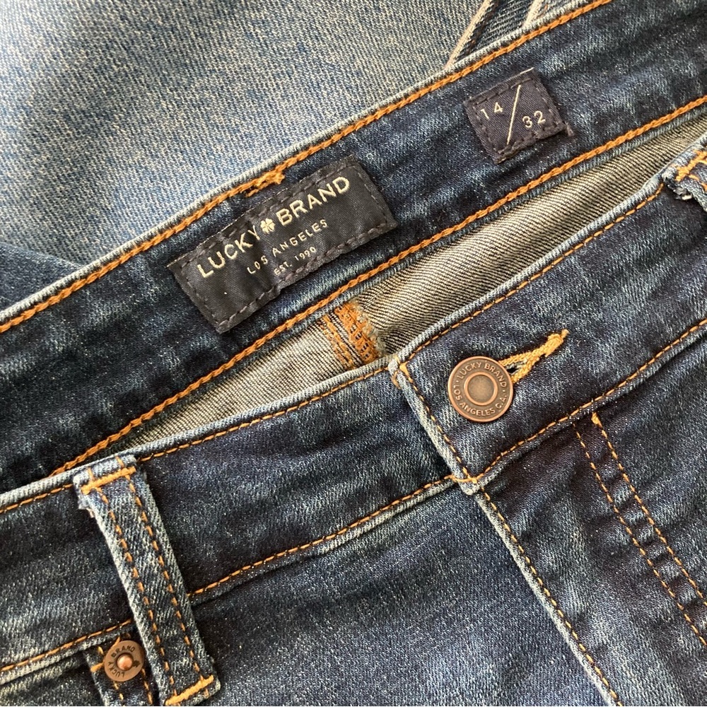 Lucky Brand Ava Mid Rise Crop Denim Jeans Sz 14/32